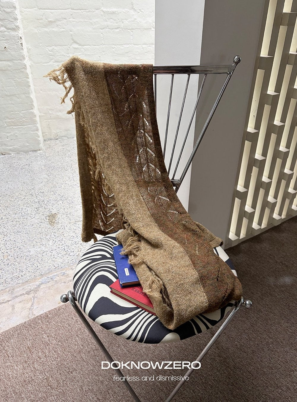 Wool Plush Contrast Scarf (2color)
