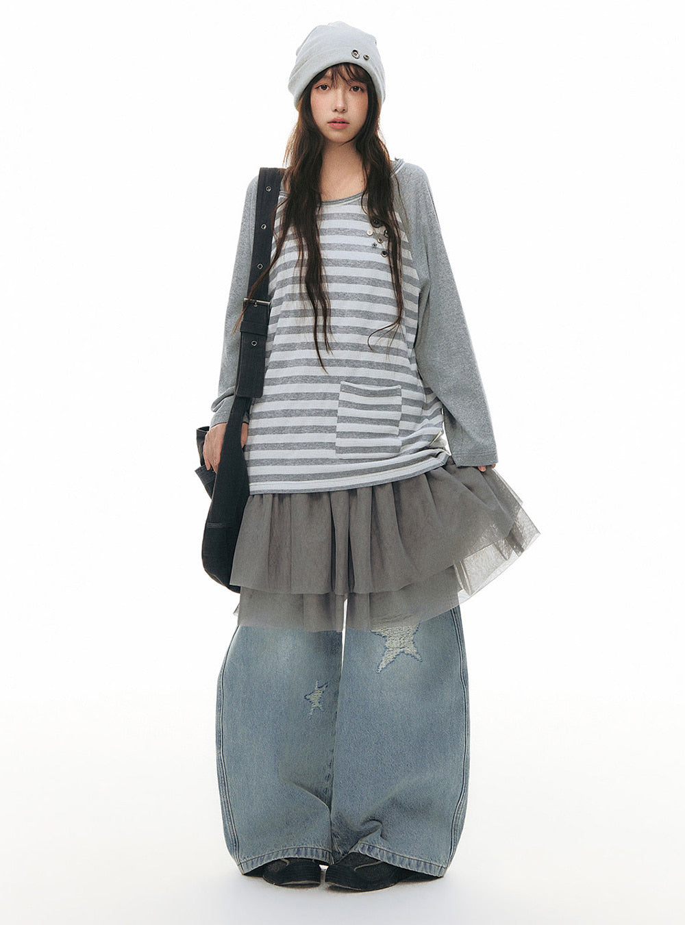 Twinkle Star Wide Denim Pants (2color)