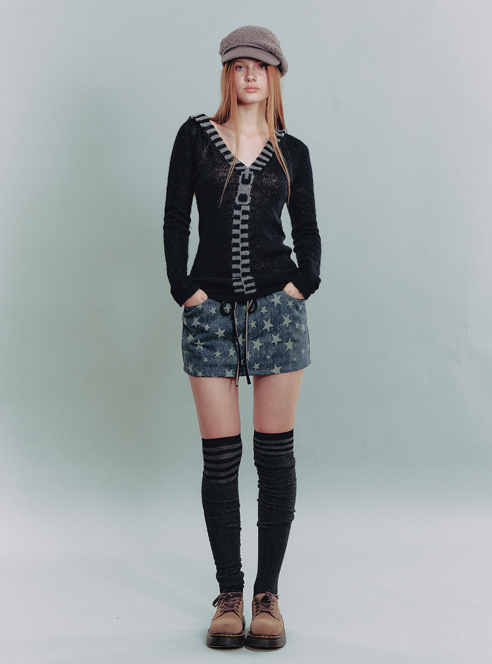 Starry Denim Mini Skirt