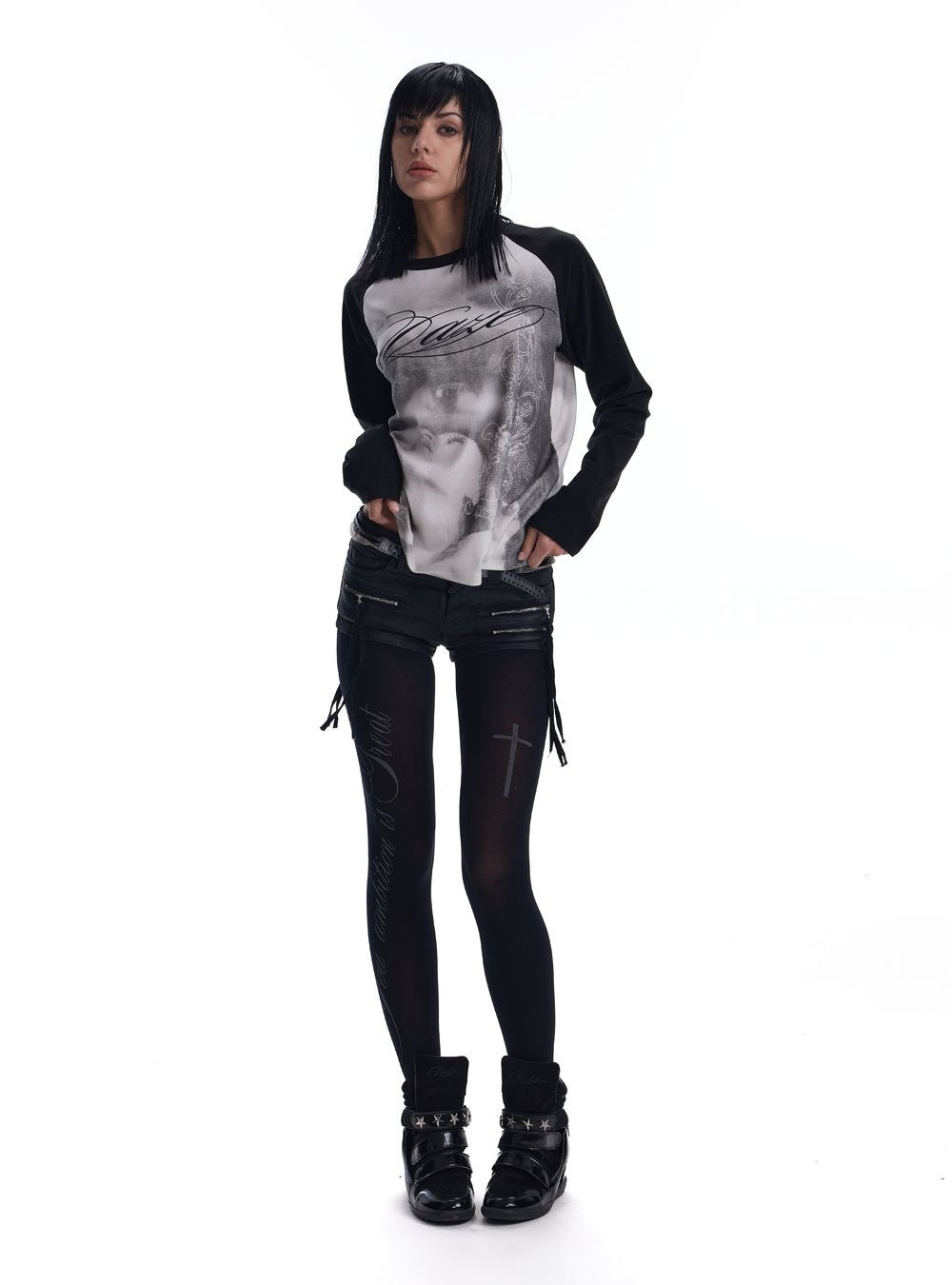 Millennial Portrait Raglan Top