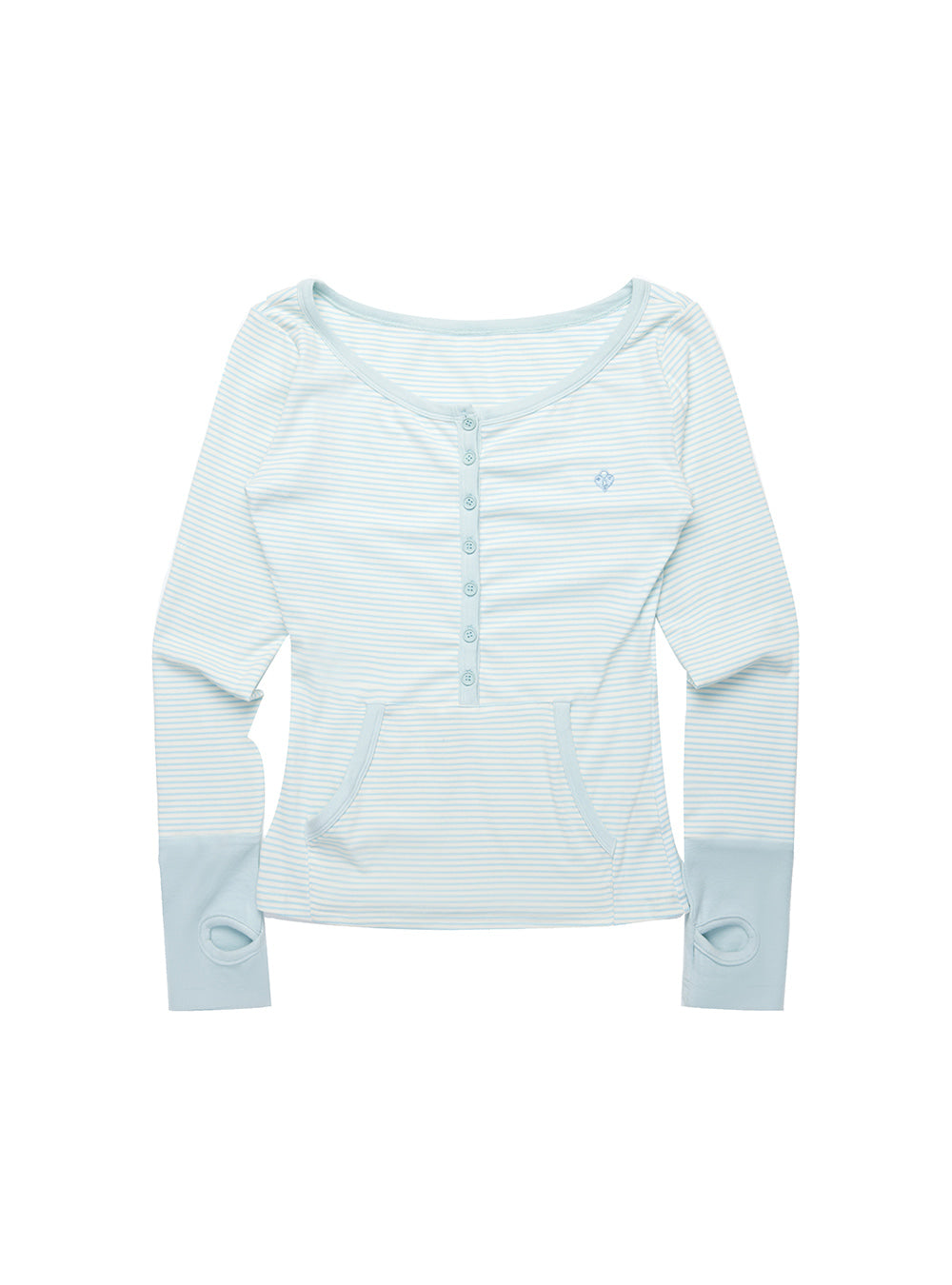 Striped Henley Slim Top (3color)