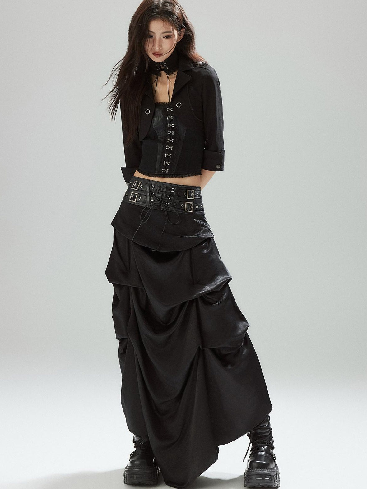Zipper Slim Fit Cotton Streetwear Black Short No Padding Tube Tops