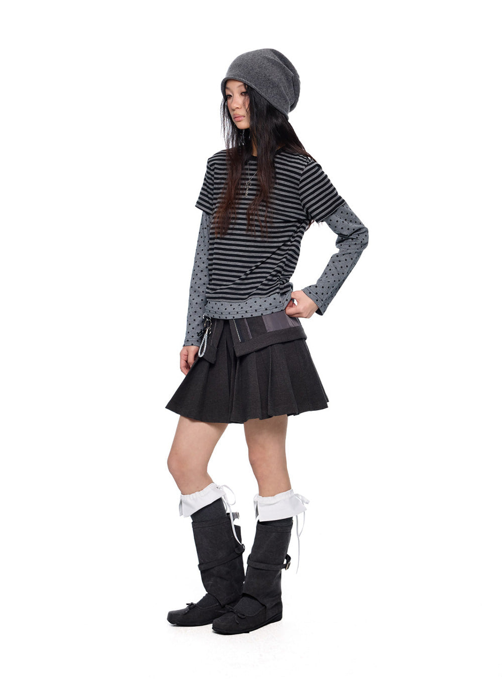 Stripe Dot Layered Top (2color)
