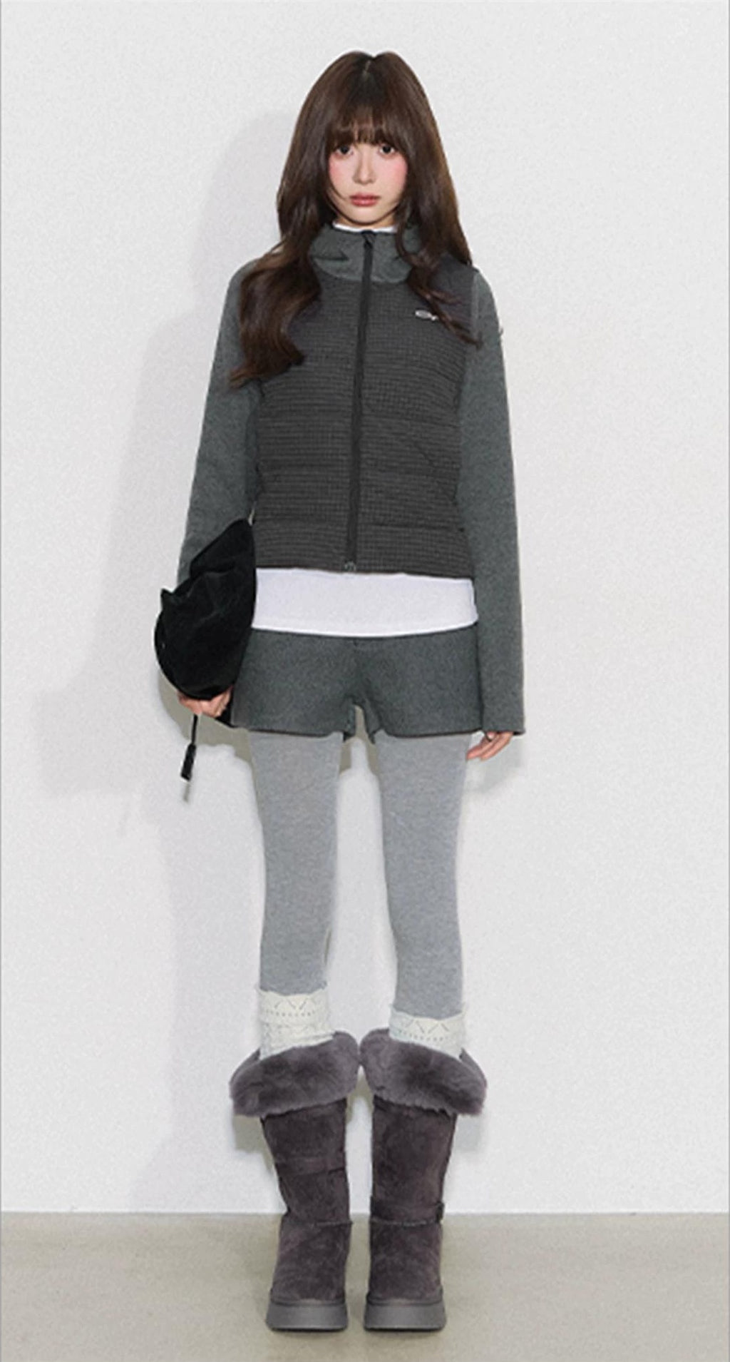 THELIGHT | PLAID SPLICE HOODED JACKET【ID:TN00094】