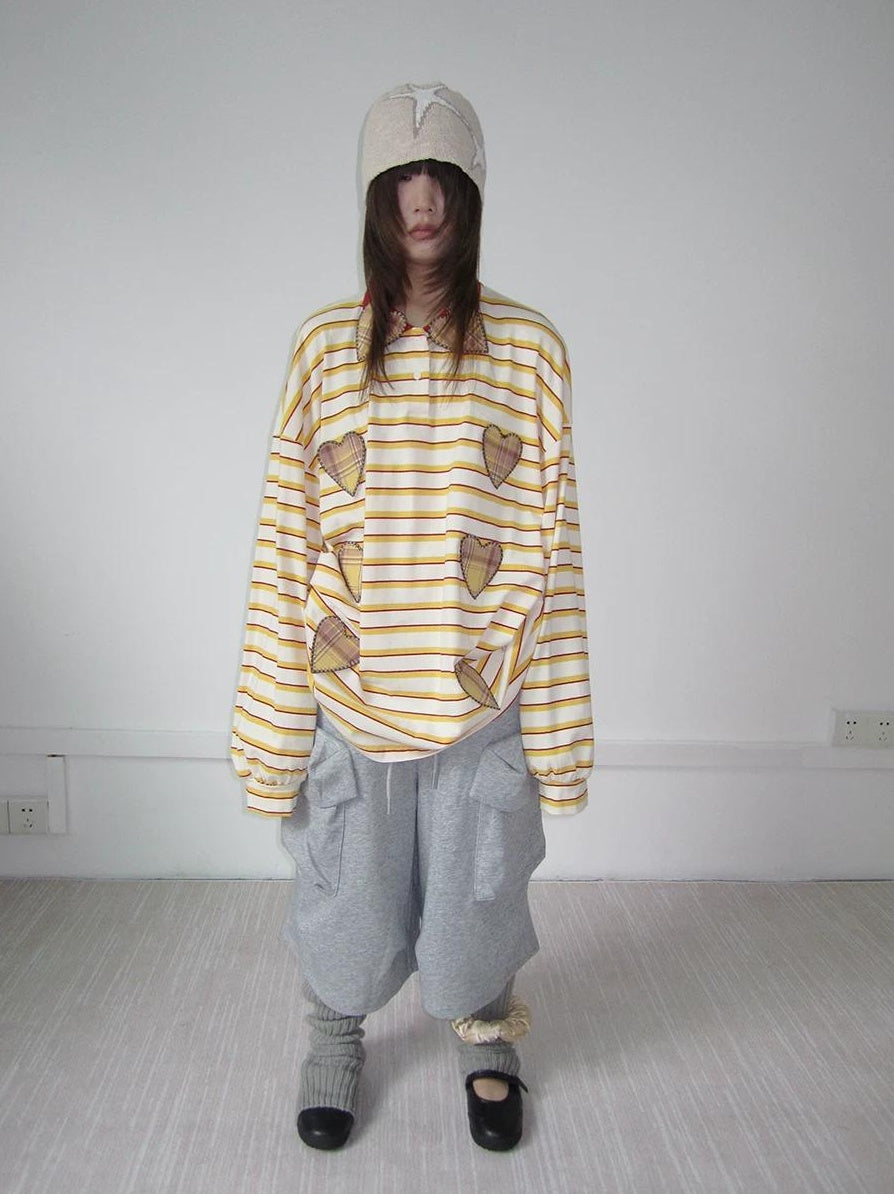 3months | 3D STRIPED DECORATIVE SWEATER【ID:TN00041】