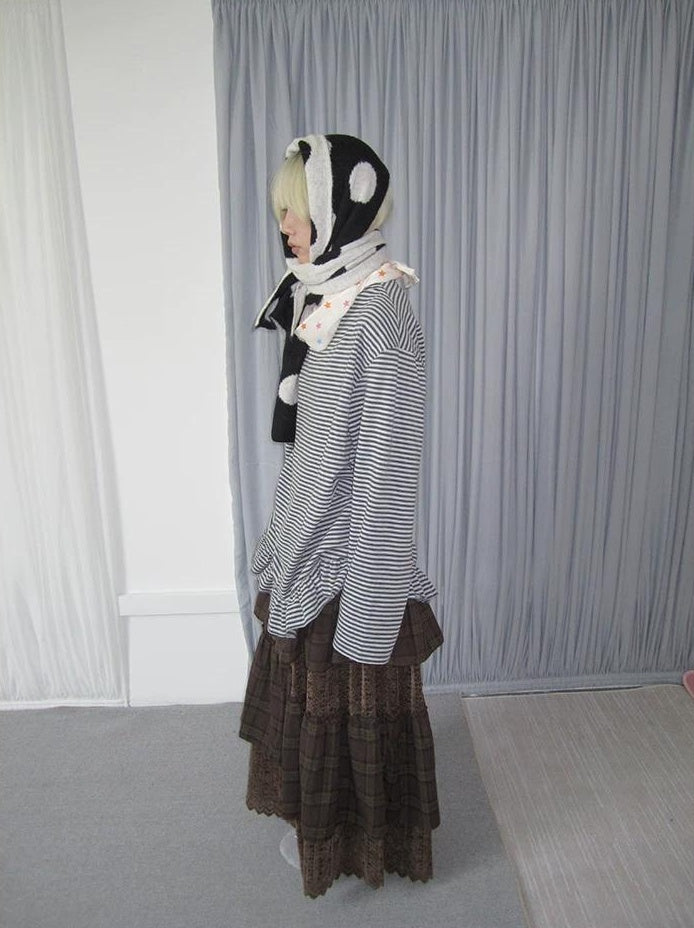 3months | SOFT STRIPED RUFFLED SWEATER【ID:TN00038】