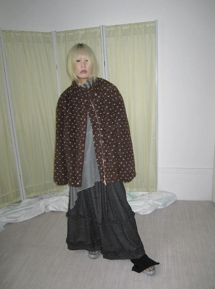 3months | POLKA DOT JACQUARD WOOL COAT【ID:TN00056】