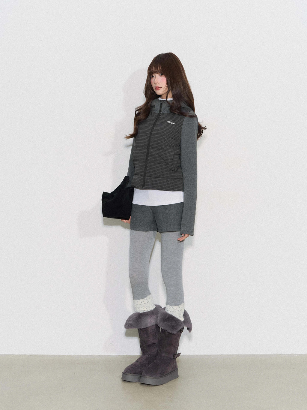 THELIGHT | PLAID SPLICE HOODED JACKET【ID:TN00094】