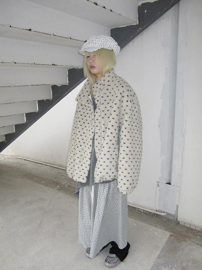 3months | POLKA DOT JACQUARD WOOL COAT【ID:TN00056】