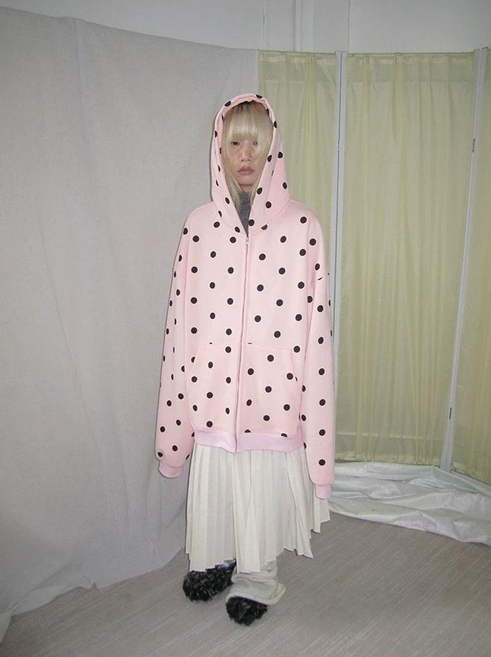 3months | POLKA DOT BOA HOODIE JACKET【ID:TN00060】