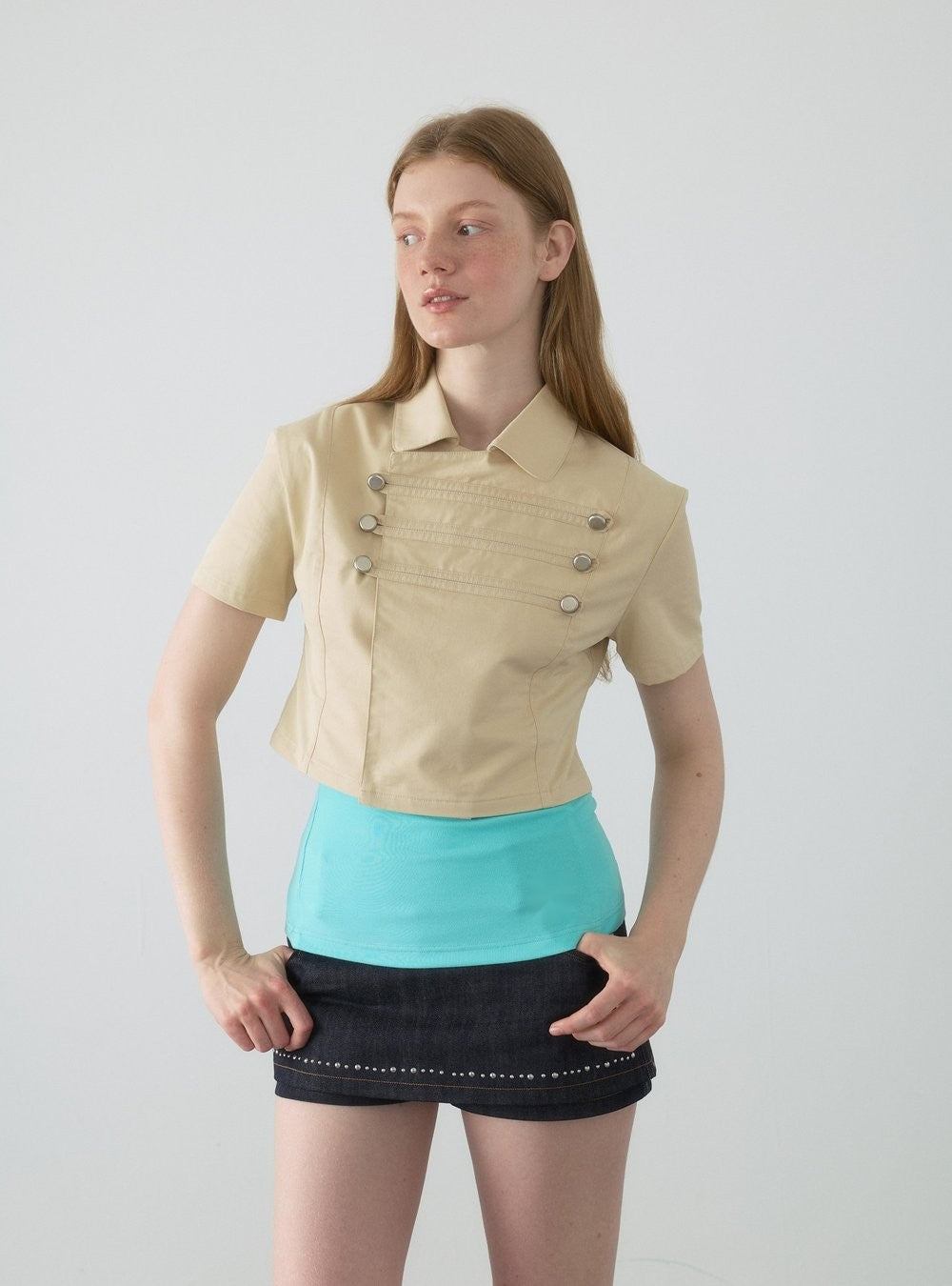 Napoleon Button Crop Shirt