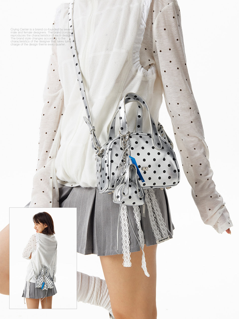 CryingCenter Silver Dot Mini Bag
