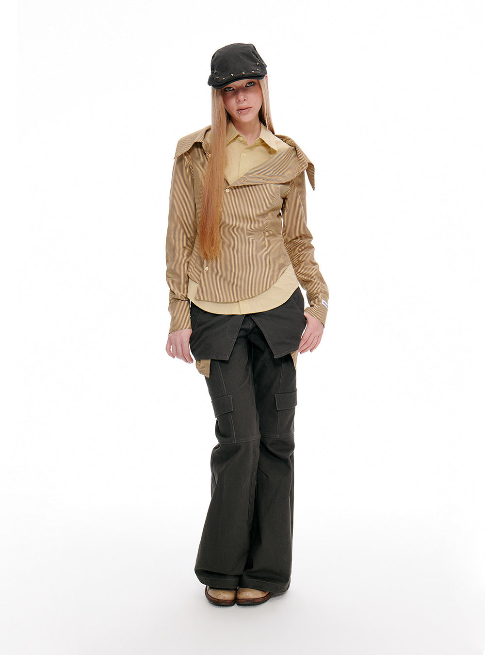 Double Fold Illusion Flare Pants