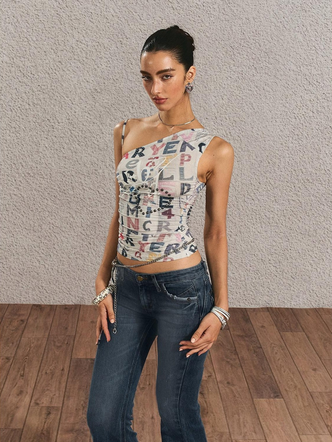 Original Backless Slim Fit Cropped Cotton Women Printed Letter Tank Tops