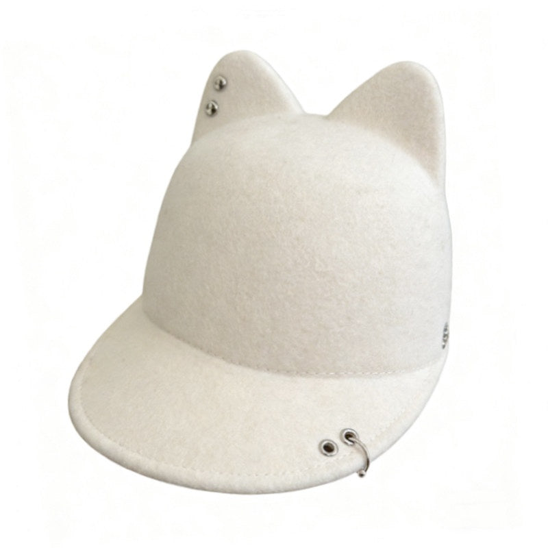 Cozy Wool Adjustable Casual Unisex Riding Cap Flat Brim Hats