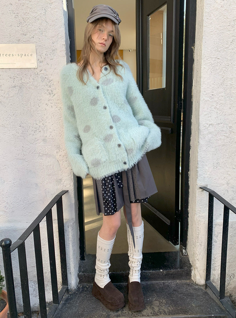 Polka Tie Patchwork Skirt