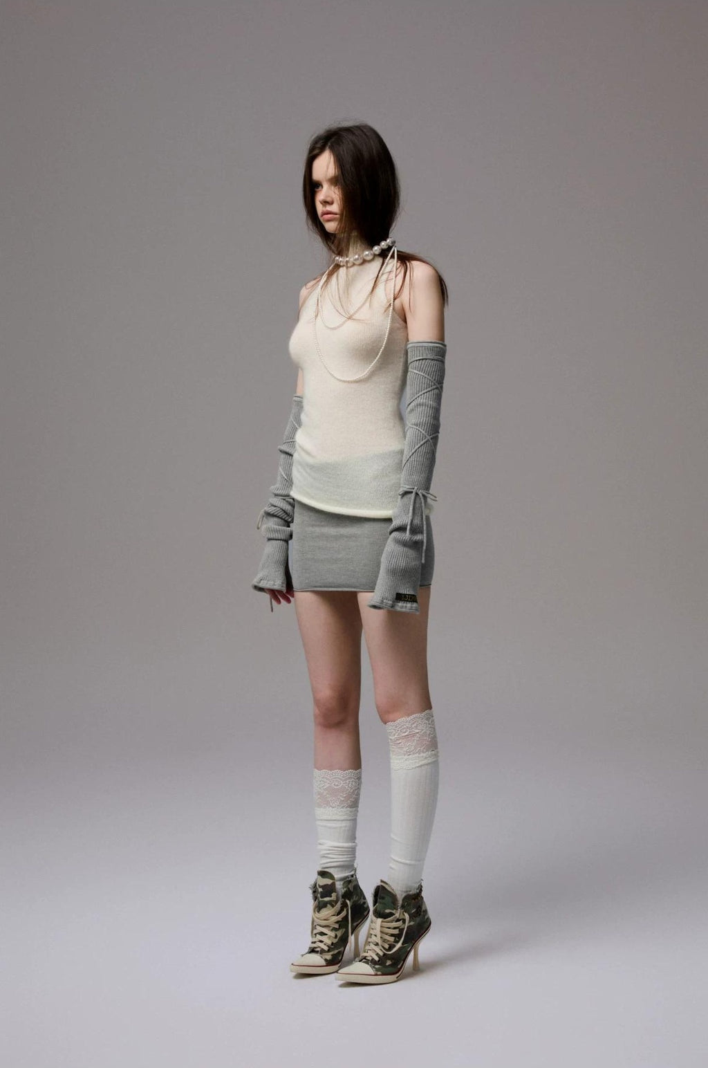 1JINN STUDIO | HIGH NECK MOHAIR KNIT TOP【ID:TN00069】