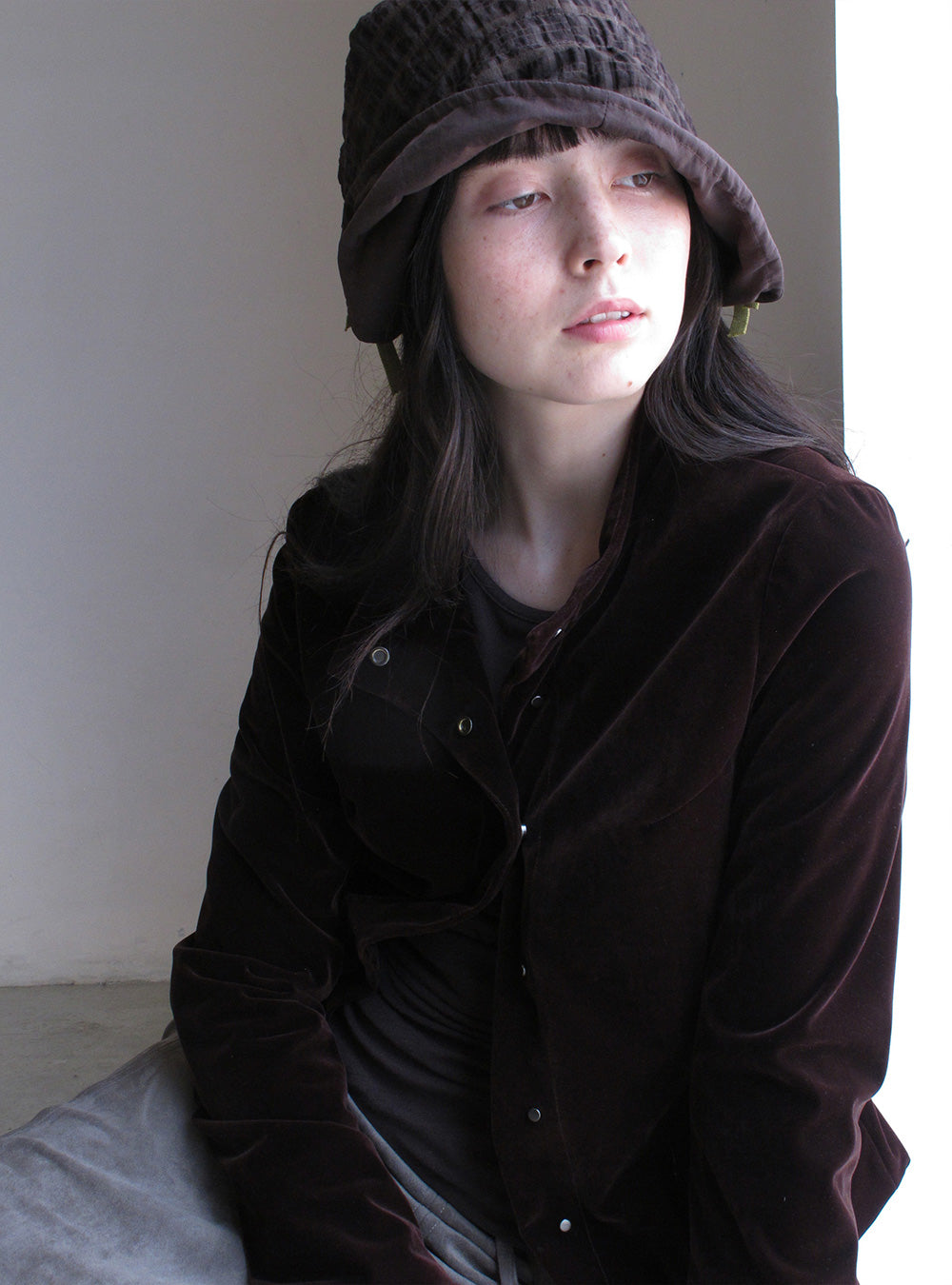 Sleek Velvet Stand Collar Cropped Jacket