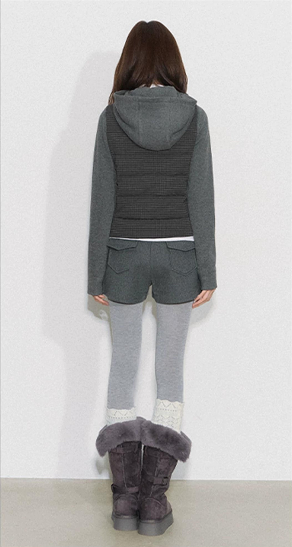 THELIGHT | PLAID SPLICE HOODED JACKET【ID:TN00094】