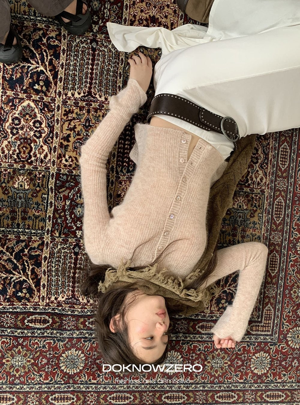 Alpaca Blend Rib Cardigan (2color)