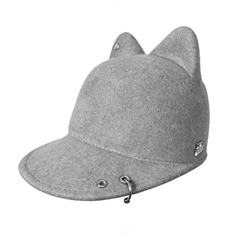 Cozy Wool Adjustable Casual Unisex Riding Cap Flat Brim Hats