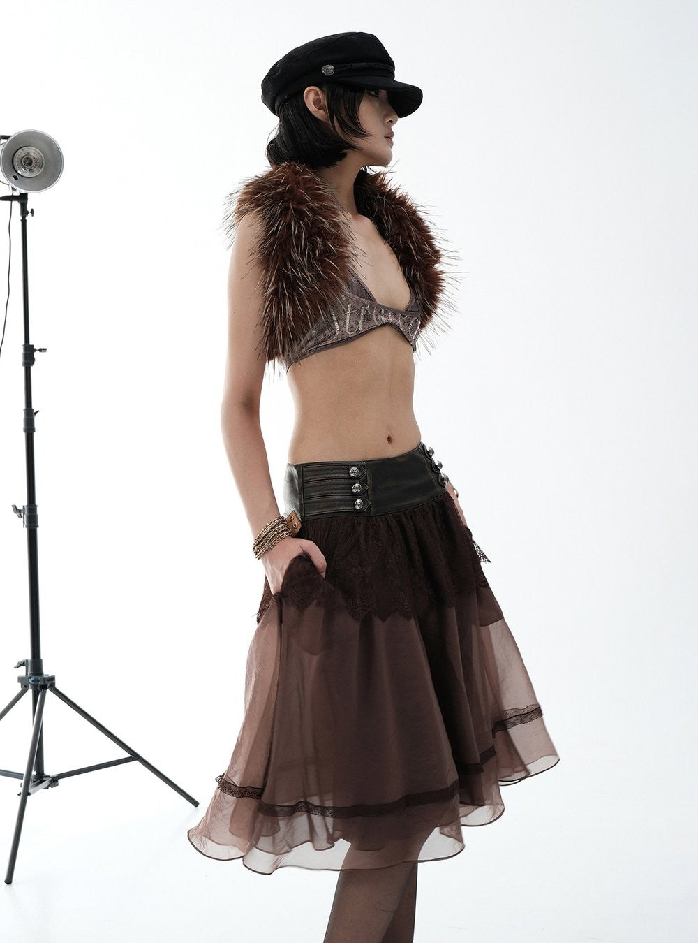 Nocturne Lace Panel Skirt