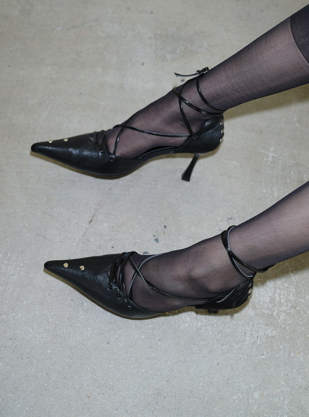 Noir Veil Lace Heels