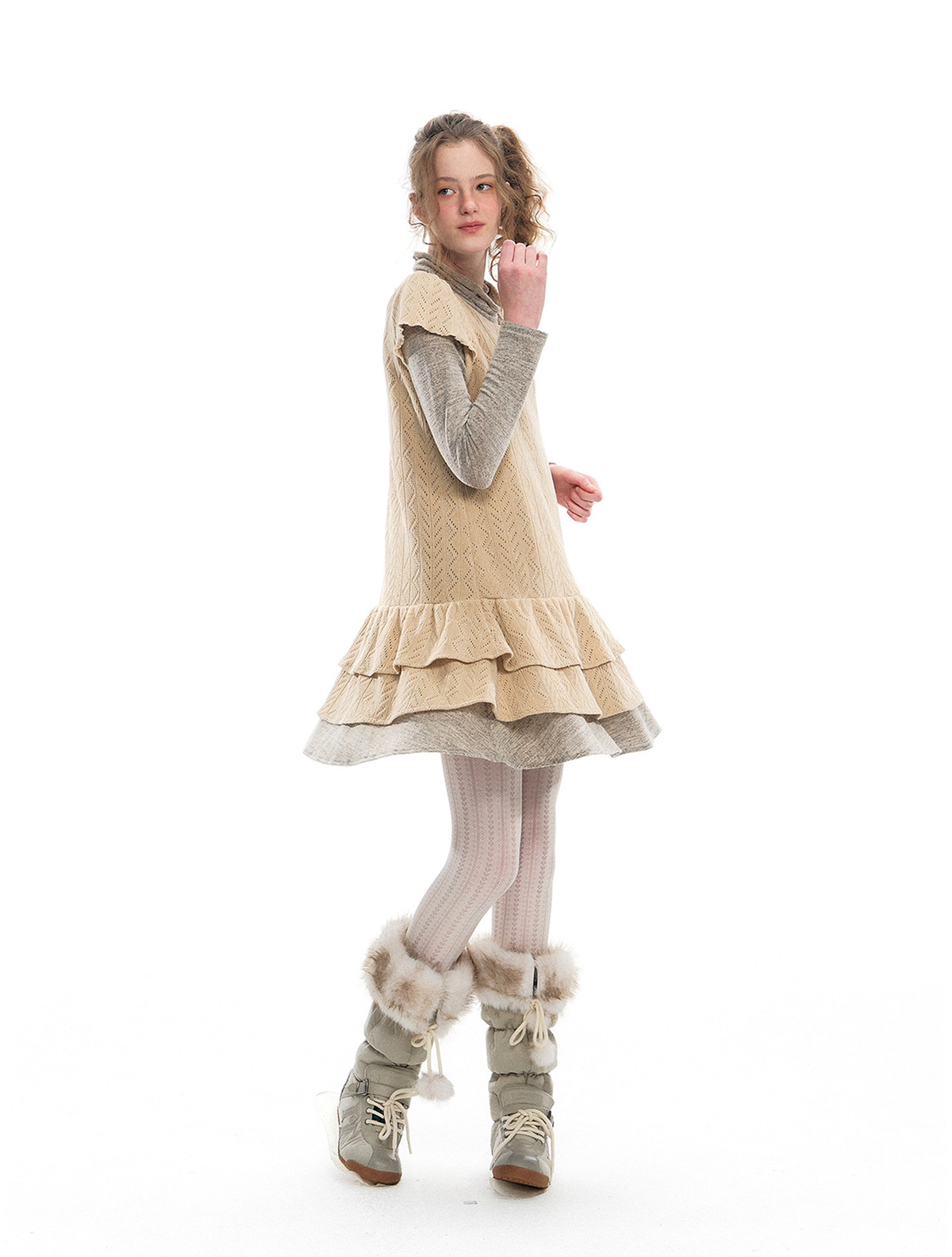 Romance Nanci Layered Funnel-Neck Dress