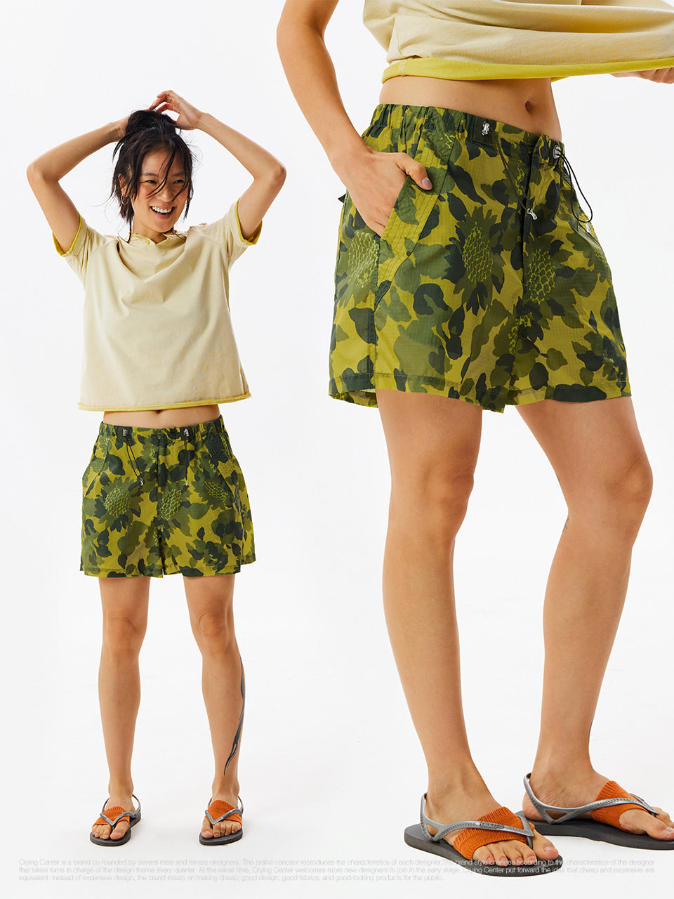 CryingCenter Floral Cargo Shorts