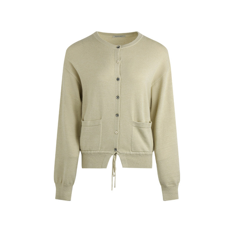 Soft Ribbon Hem Knit Cardigan (2color)