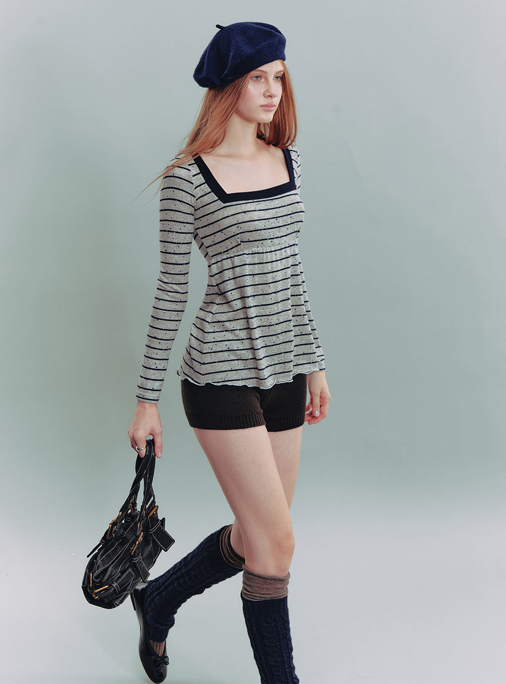 Square Neck Stripe Top