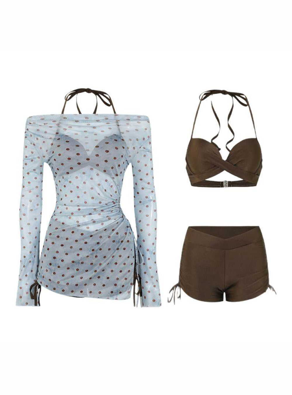Island Dot Mesh Swim Set (3Piece)