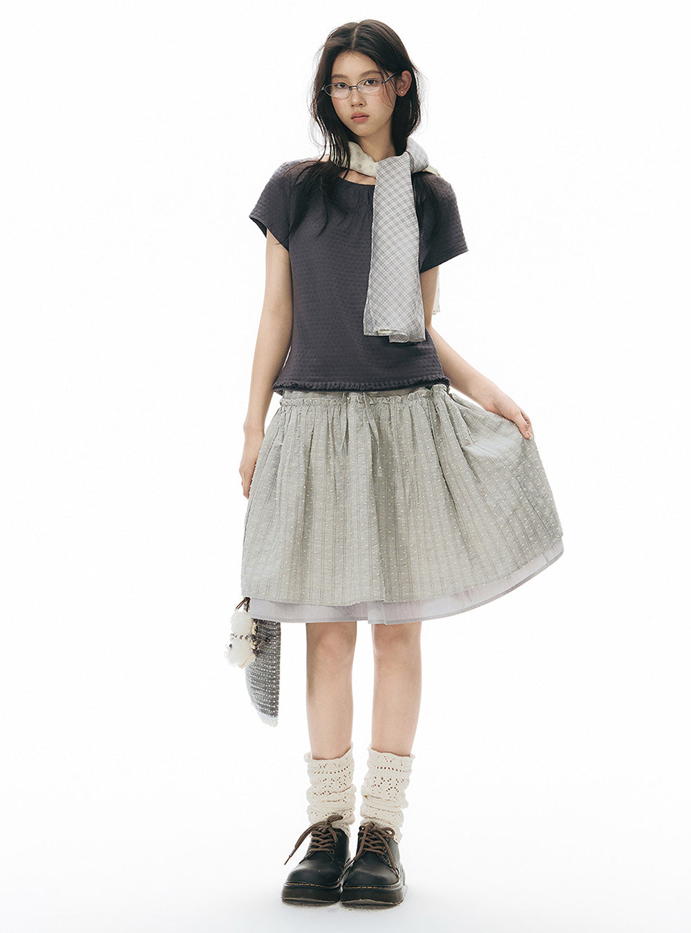 Layered Drawstring Skirt (2color)