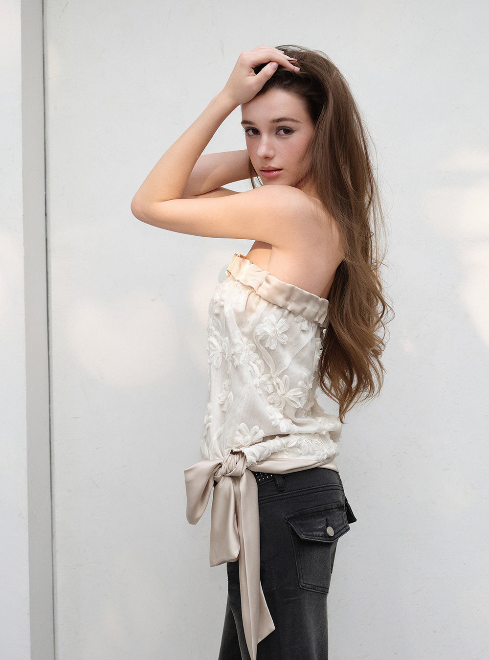 Silk Veil Bloom Strap Bandeau