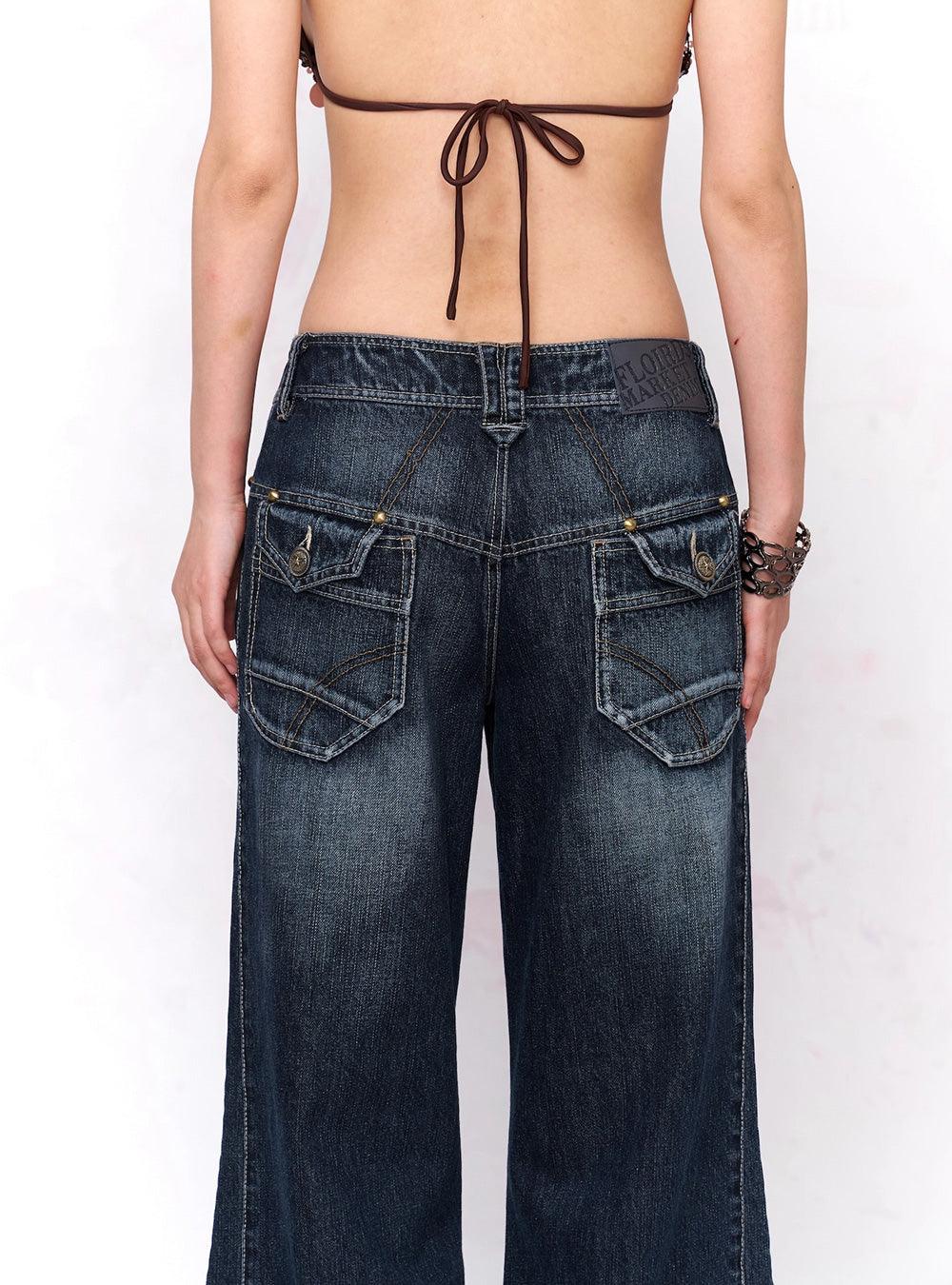 Y2K Retro Flare Denim Pants (2color)