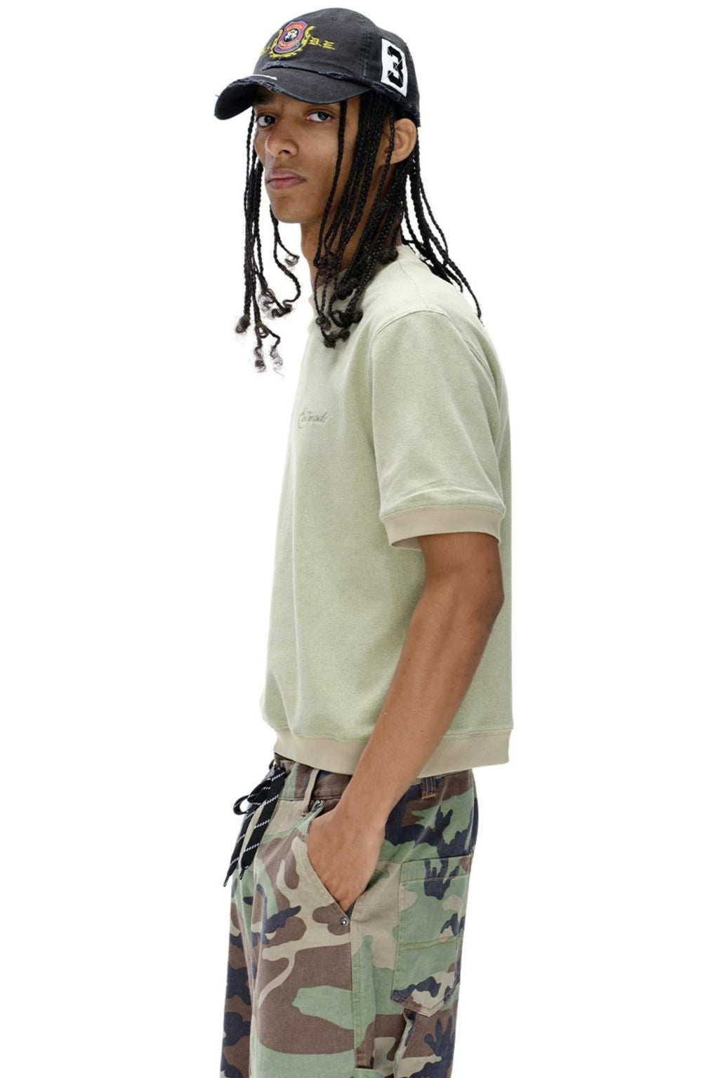 3D Velvet Round Neck T-Shirt