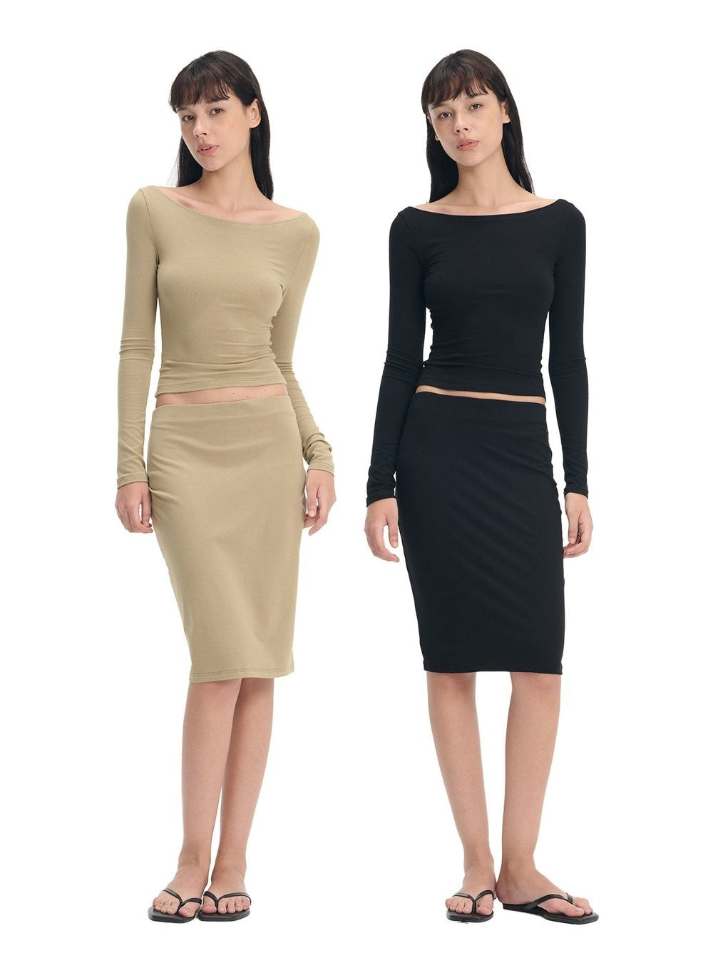 Softline Boatneck Top & Skirt (2color)