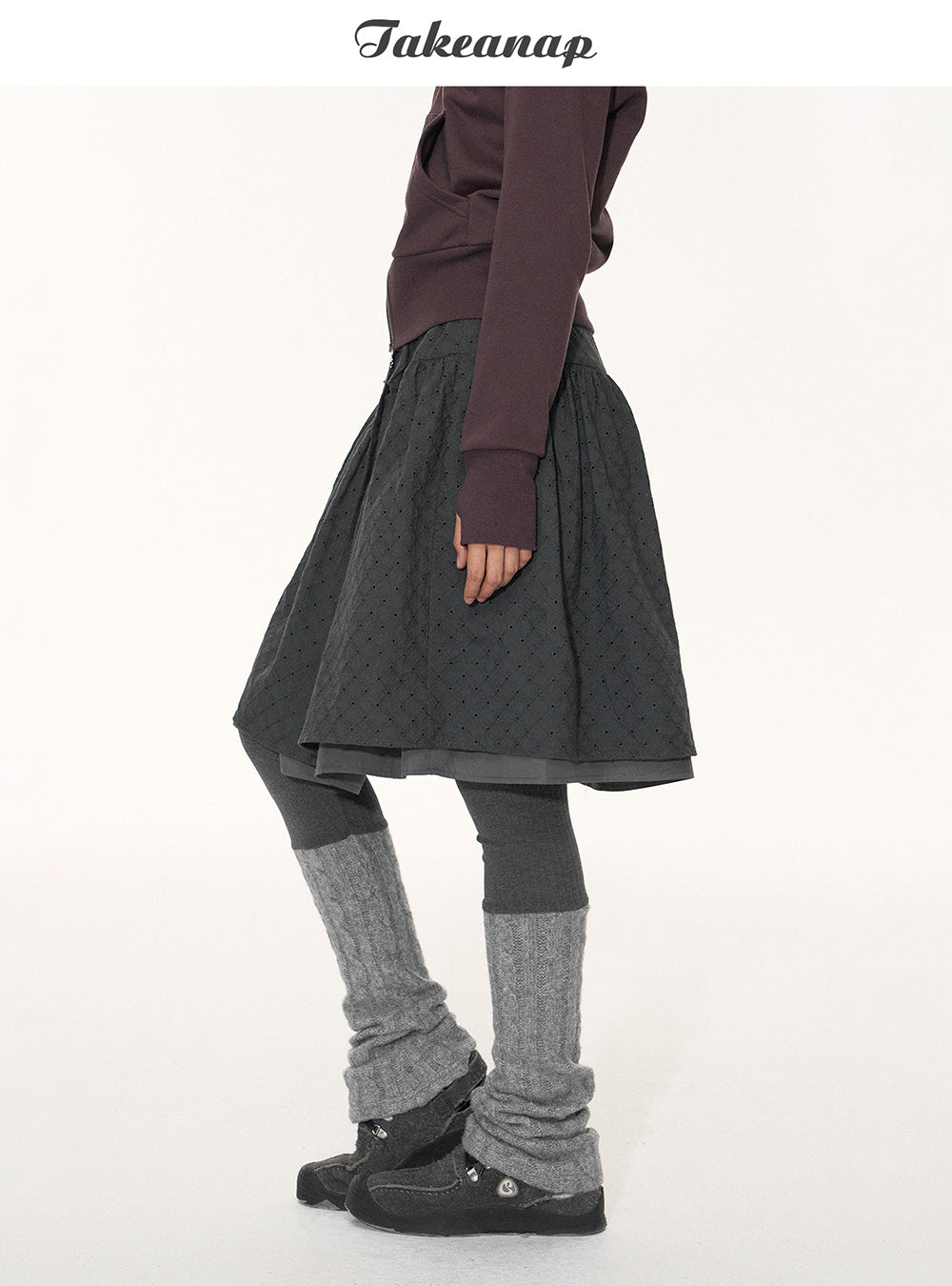 Dark Gray Skirt Over Leggings