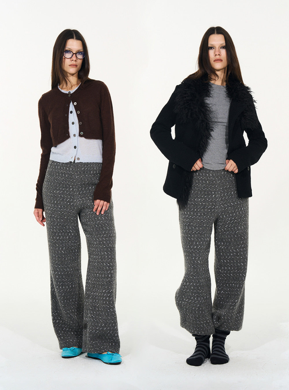 Casual Polka Dot Wool Sweatpants