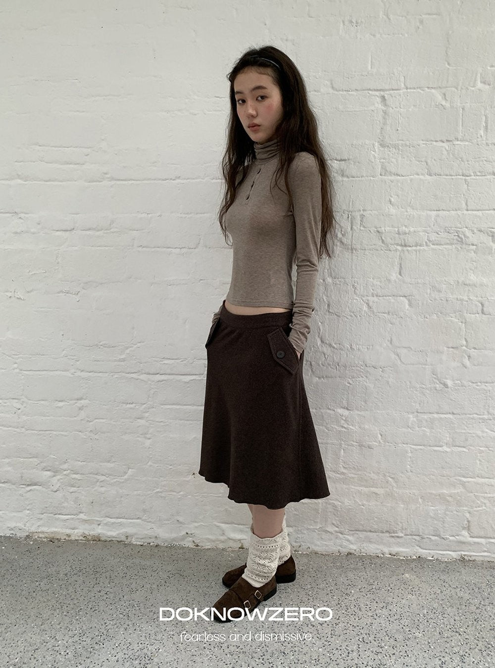 Chestnut Flap A-Line Skirt