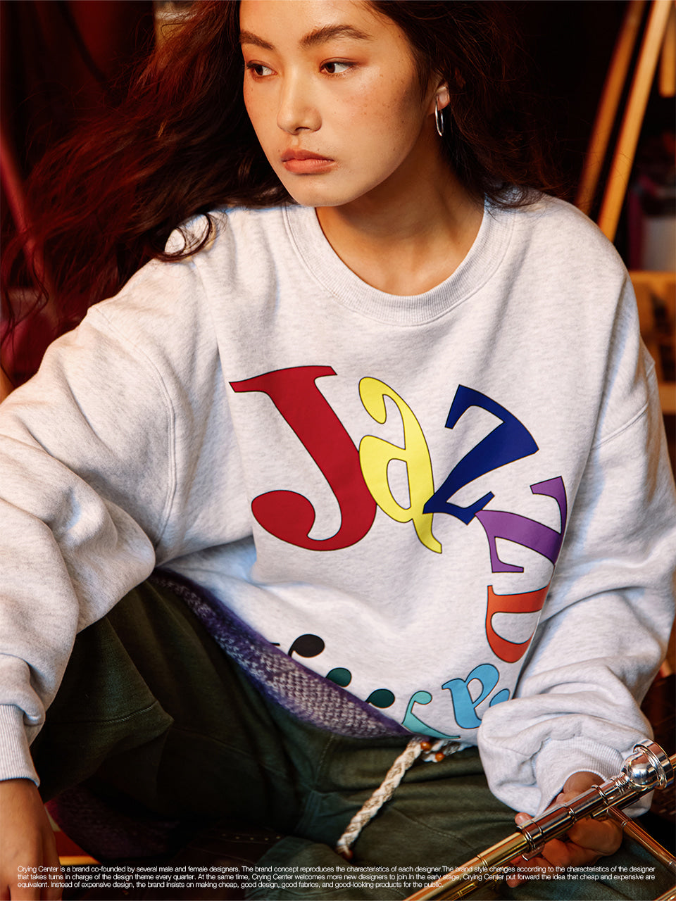 CryingCenter Loose Fit Jazz Sweatshirt