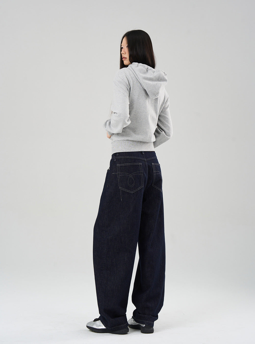 Cropped Shirred Hoodie