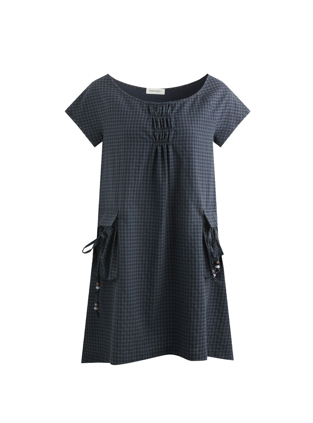 Deep Blue Gathered Pocket Mini Dress