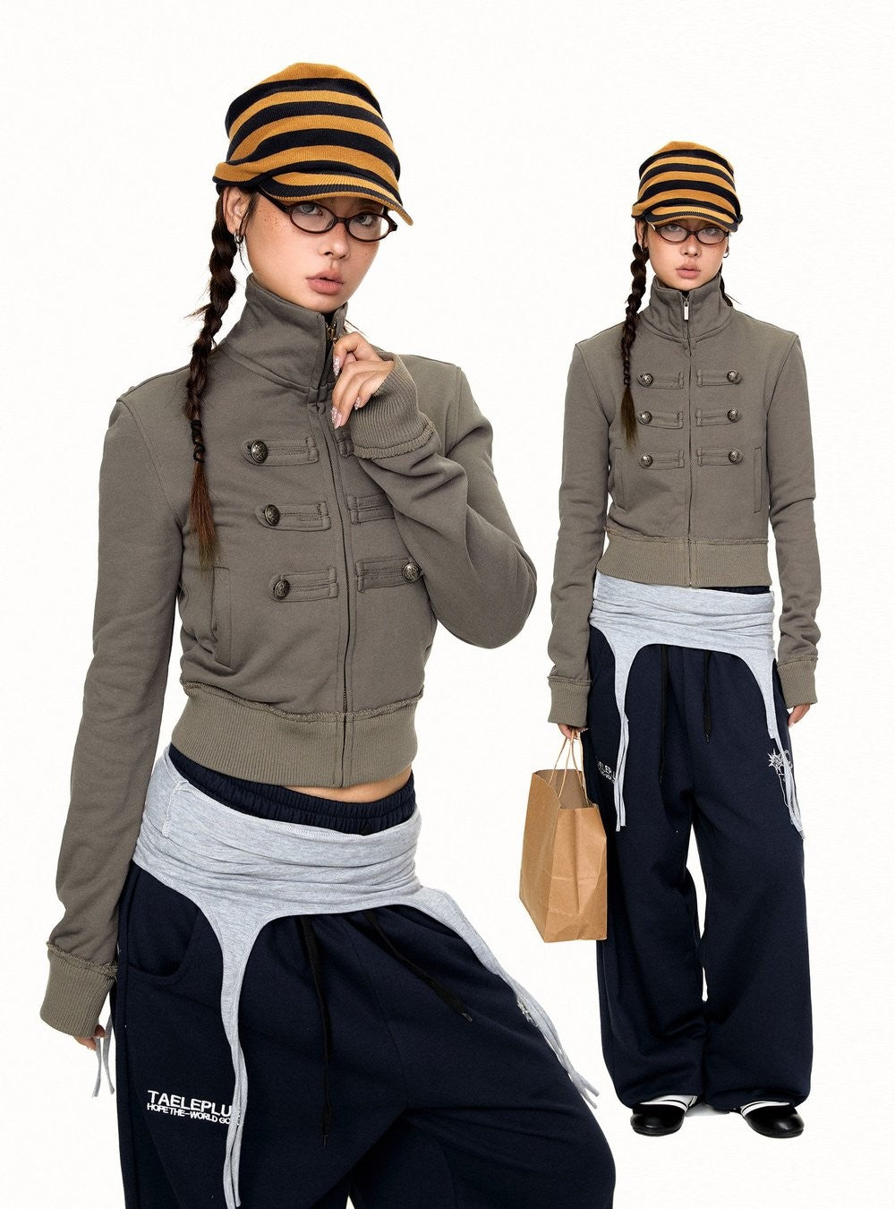 Khaki Napoleon Zip Jacket
