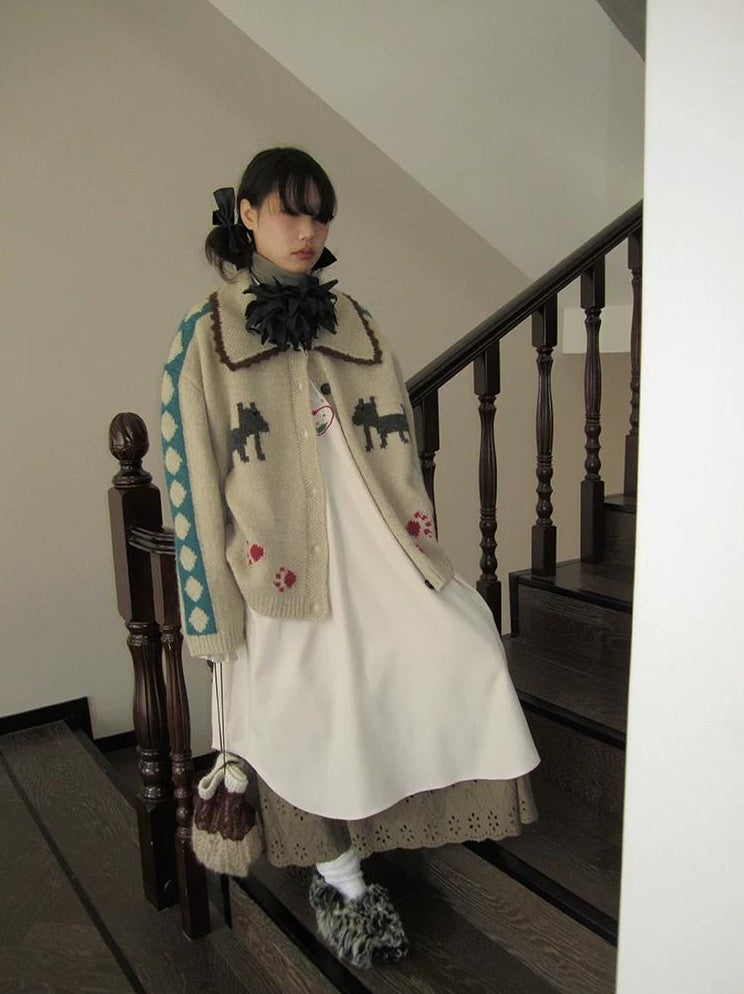 3months | VINTAGE LAPEL CARDIGAN SWEATER【ID:TN00048】