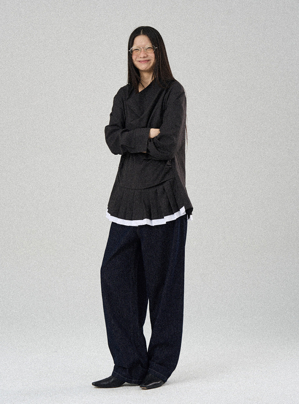 Two-in-One Pleated Shirt