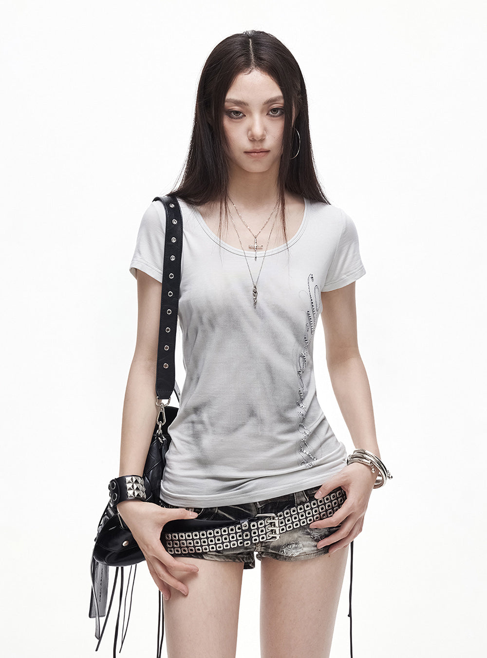 Chrome Fade Rhinestone Tee