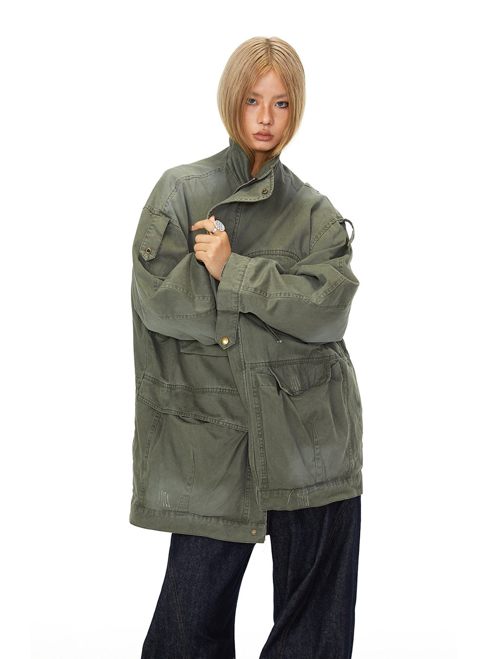 Washed Multi Pocket Work Jacket (2color)