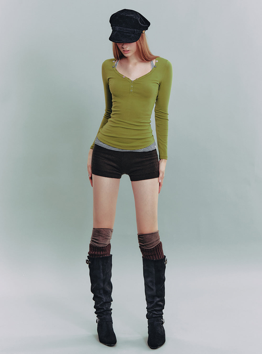 Olive Henley Top