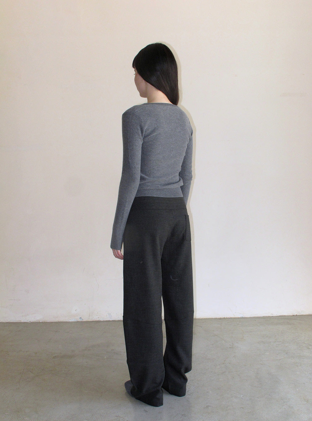 Crossover Strap Mid-Waist Curved Pants
